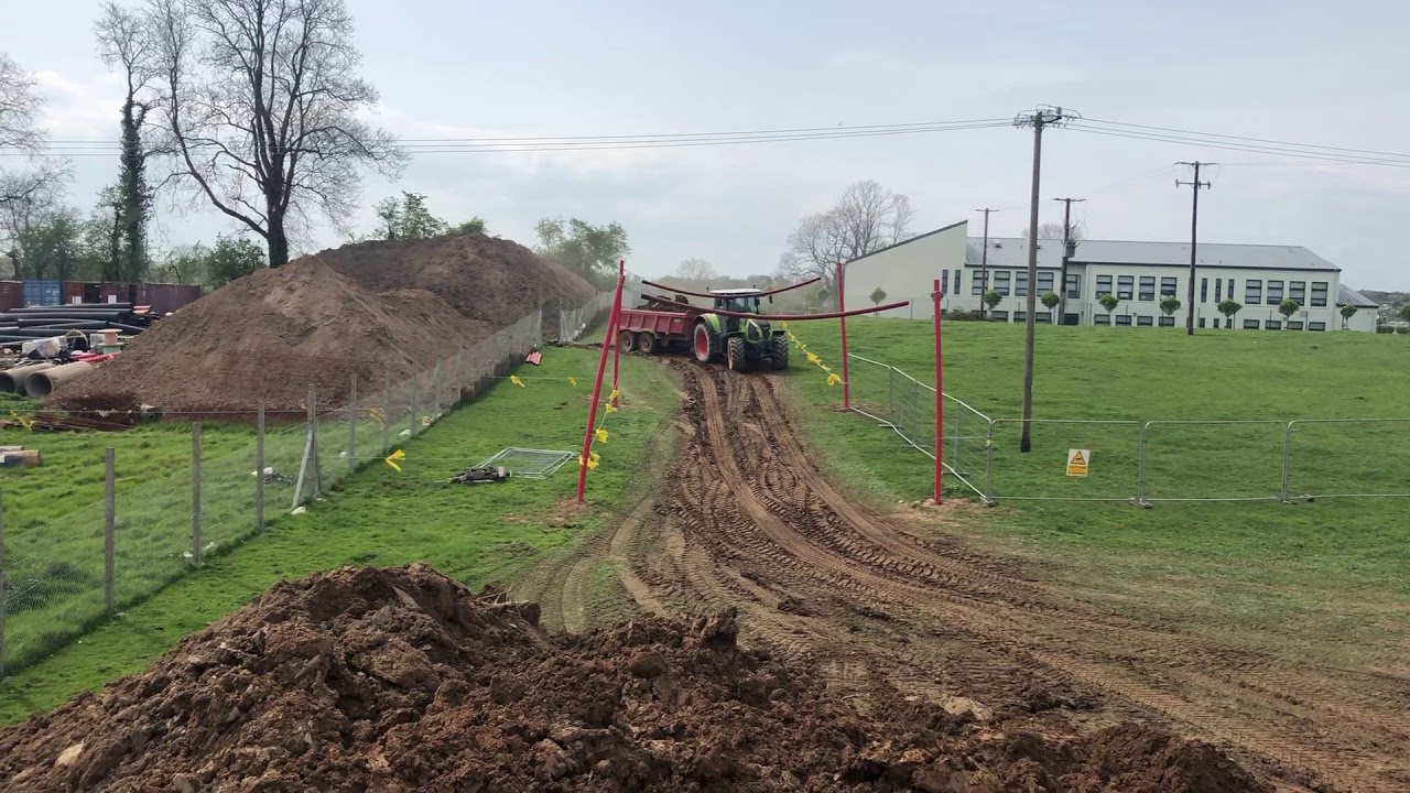 Muckshift with 4 dump trailers