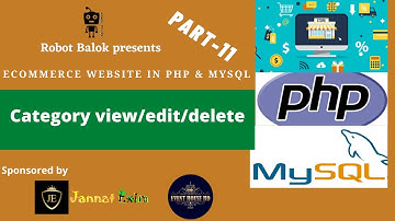 How to view/edit/delete category in mysql database from phpmyadmin using php | PART 11 | Robot Balok