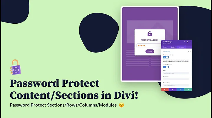 How to Password Protect Content/Sections in Divi!
