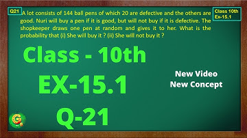 Ex 15.1 Q21 Class10 | Probability | Exercise 15.1 | Class10 Math | Class10 Ex 15.1 Q21 | Green Board