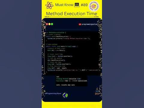 How To Code Java Display Method Execution Time 💯 #89 #shorts - YouTube