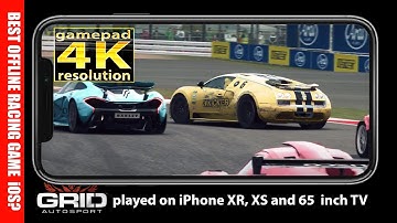 Grid Autosport on iPhone XR, iPhone XS | Grid Autosport iOS + gamepad + 65inch 4K TV