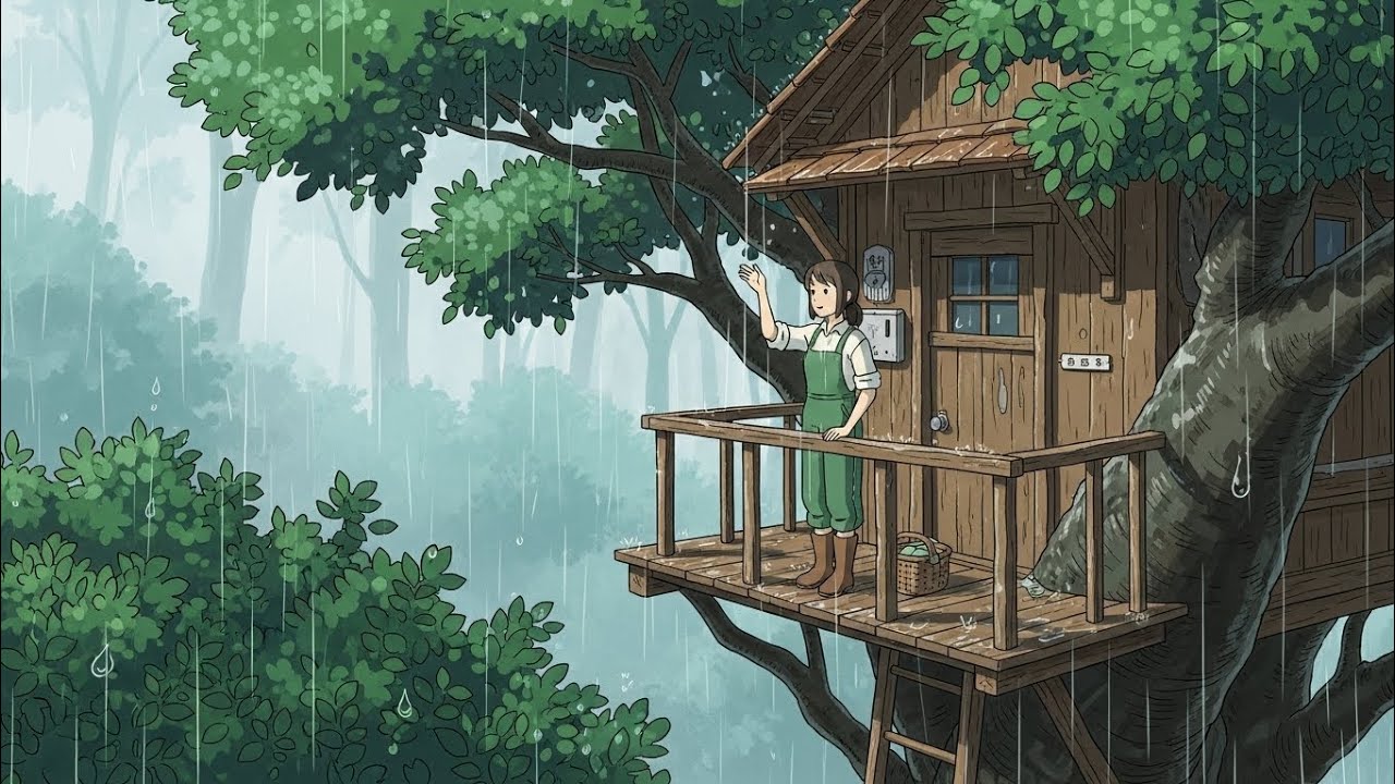 Living Alone in a Secret Treehouse | Rainy Day Peace 