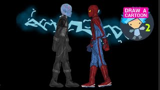 electro spider cartoon drawing amazing vs