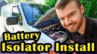 BATTERY ISOLATOR INSTALL | Power Van Life while Driving with ALTERNATOR