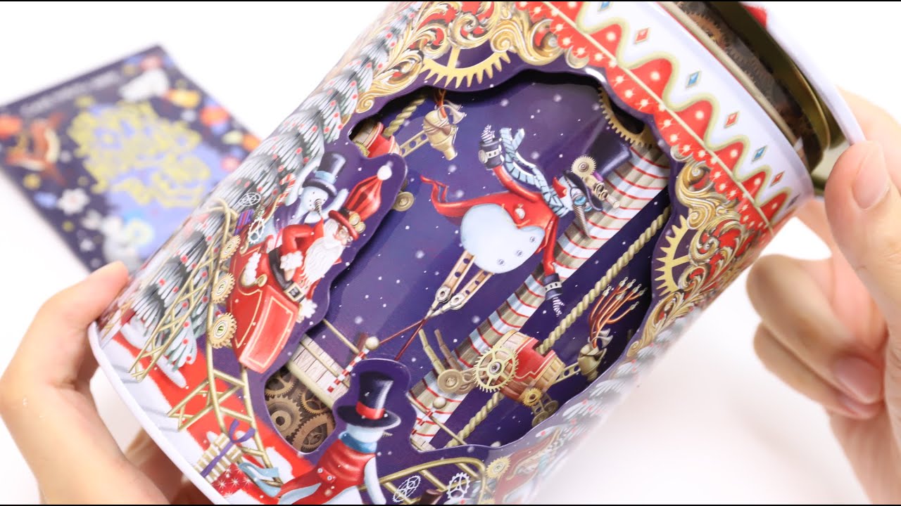 Grandma Wild's Rotating Musical Christmas Showtime Tin Music Box