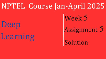 Assignment 5 Solution | Deep Learning | NPTEL Course Jan-April 2025 | InfoXel