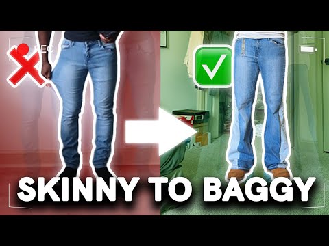 How To Turn Skinny Jeans Into Baggy Jeans By Hand **NO SEWING MACHINE REQUIRED** | TUTORIAL|