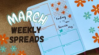 March 2024 Weekly Spreads | How to use a Bullet Journal 🌼