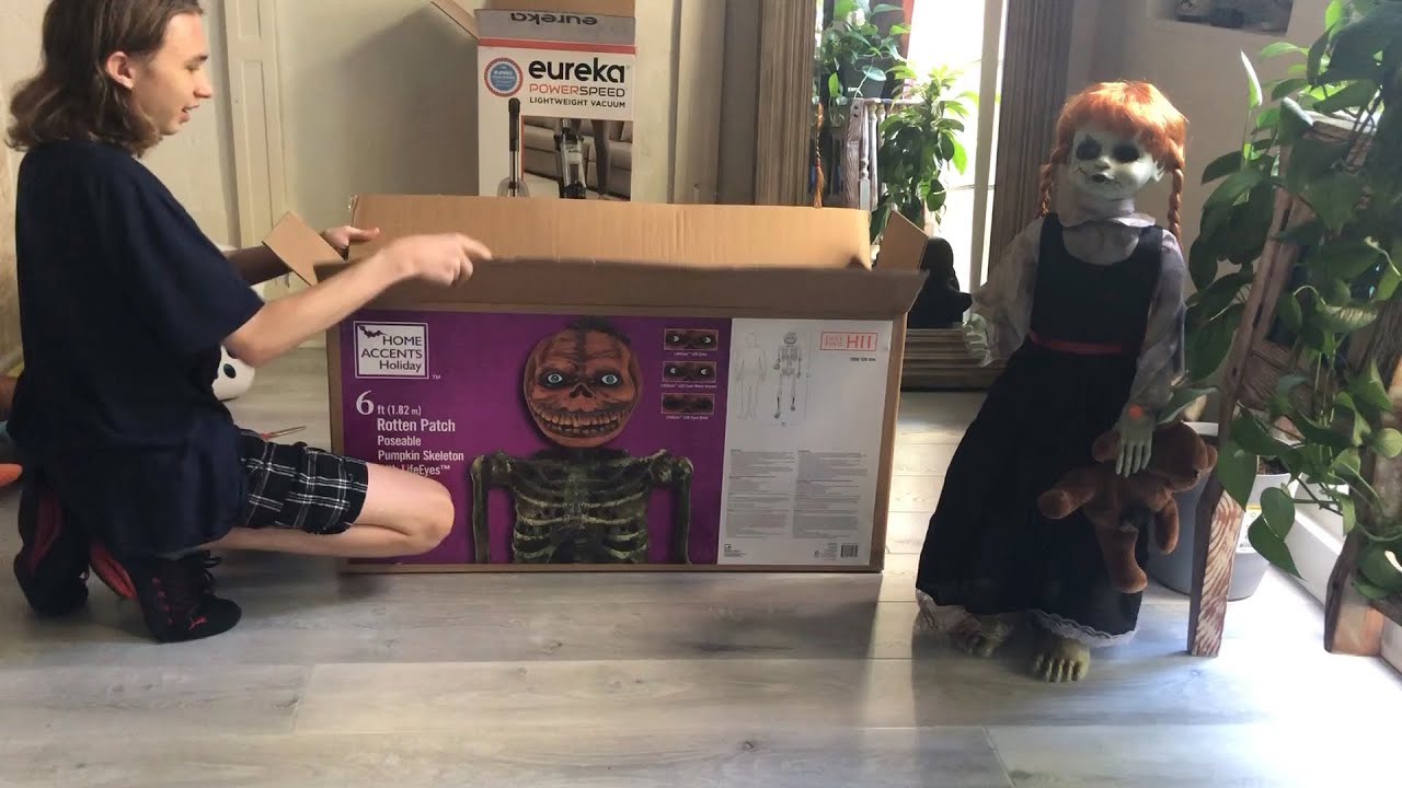 Home Depot 2021 Rotten patch poseable pumpkin skeleton YouTube