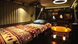 [73]Gerçek gizli araba kampı｜Lüks minibüs hayatında rahatlayın｜yağmurun rahatlatıcı sesi｜ASMR