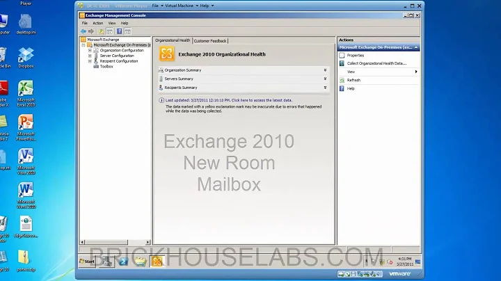 Create an Exchange 2010 Room Mailbox