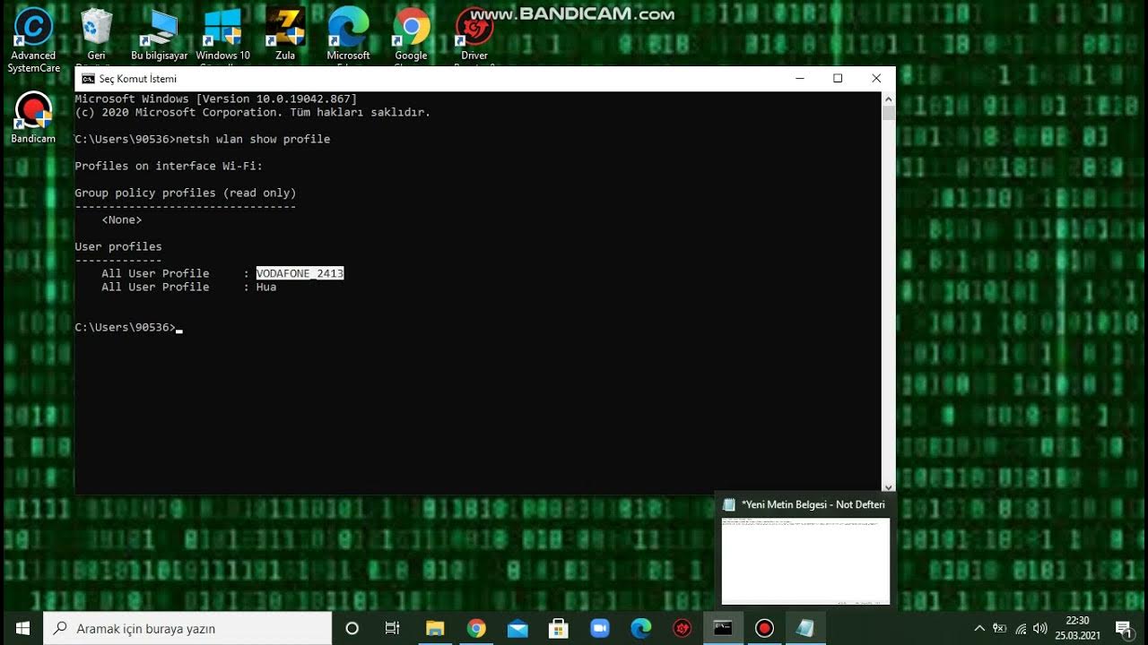 cmd kodları ile wifi şifresi kırma - YouTube