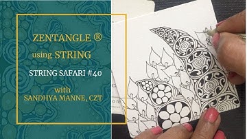 A Zentangle® Mini Project for beginners, STRING SAFARI #40