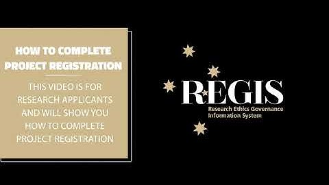 Completing Project Registration in REGIS