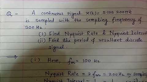 Sampling Numerical||Period of Discrete Signal || Nyquist Rate||Nyquist Interval|| Sampling Interval