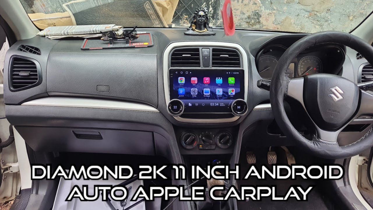 Maruti Suzuki old  brezza install diamond 2K 11 inch Android music system Apple carplay 