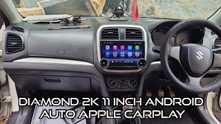 Maruti Suzuki old  brezza install diamond 2K 11 inch Android music system Apple carplay 