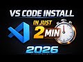 VS code installation 2026 in Hindi 🔥 - Setup step by step . #vscode#2026#codings#programmers#cse