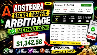 Adsterra Traffic Arbitrage Tutorial 2026 🚀 SmartLink Secret Method Revealed