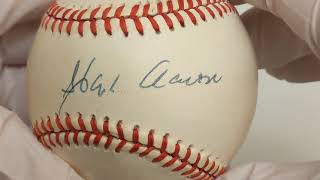 Hank Aaron autographed baseball.