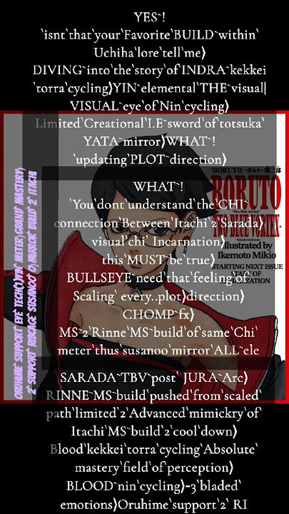 Sarada⟩TBV/post JURA arc⟩ RINNE/MS⟩Oruhime support YIN 2 susanoo partial