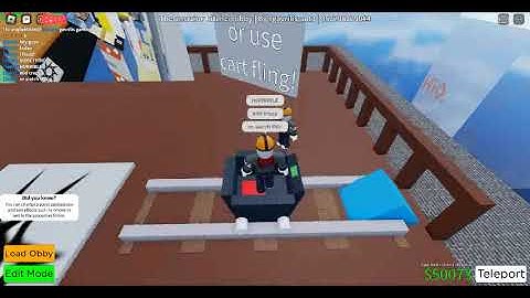 Cart fling glitch in obby creator [WARNING Copyrighted music!]