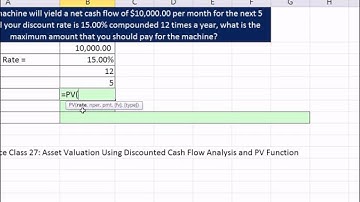 ACCTG 455: Excel Finance Class 34: Present Value Of Annuity For Asset Valuation