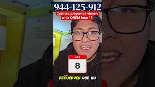 Cuántas preguntas vienen en la ONEM fase 1? #coar #perú #educación #examen #admision