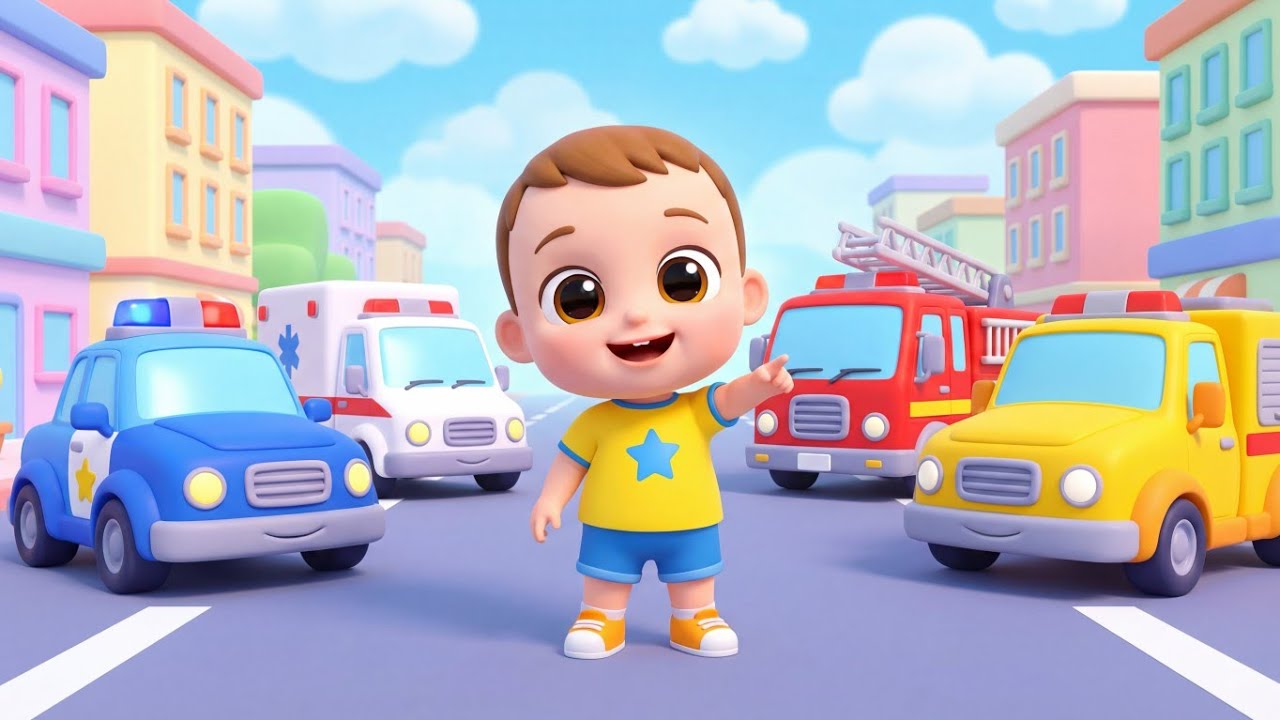 Learn Colors with City Vehicles 🚍🚕 | Baby Bubu Cartoon for Kids