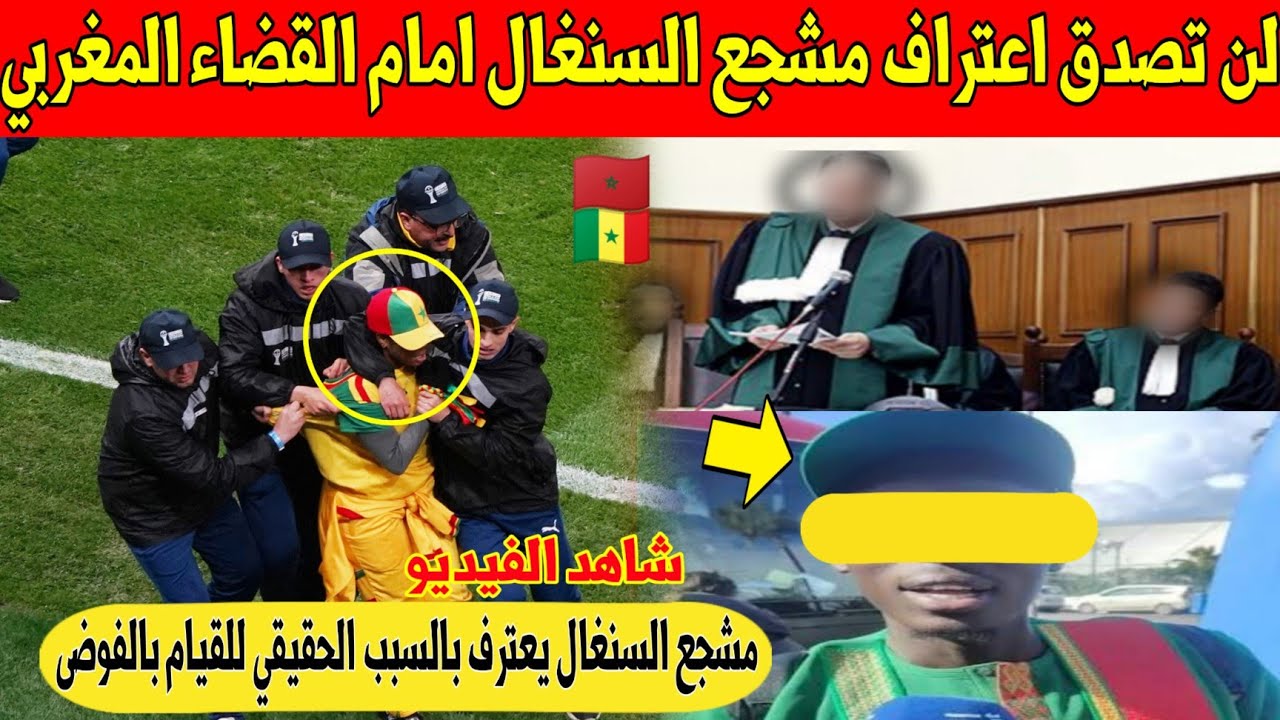 عاجل.. مشجع السنغال يفضح امام القضاء المغربي سبب افتعال الشغب في النهائي ضد منتخب المغرب - شاهد 