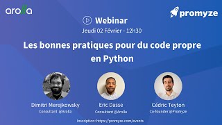 Webinar - Les bonnes pratiques pour du code propre en Python - Promyze & Arolla