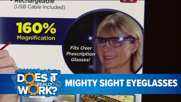 Magnifying Glasses LED Light Vision Enhancing Mighty Sight 160%  Magnifcation USB - As Seen On TV