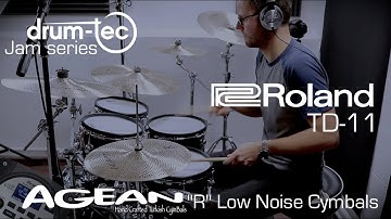 Roland TD-11 with Agean Low Noise cymbals & drum-tec Jam electronic drums