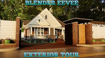 Blender Eevee Exterior Architectural Visualisation | 50fps | Low Poly | Part 1