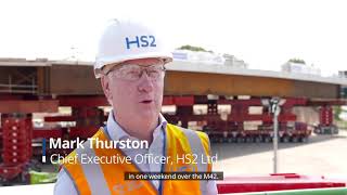 Huge new bridge for HS2 over M42 installed in just two days