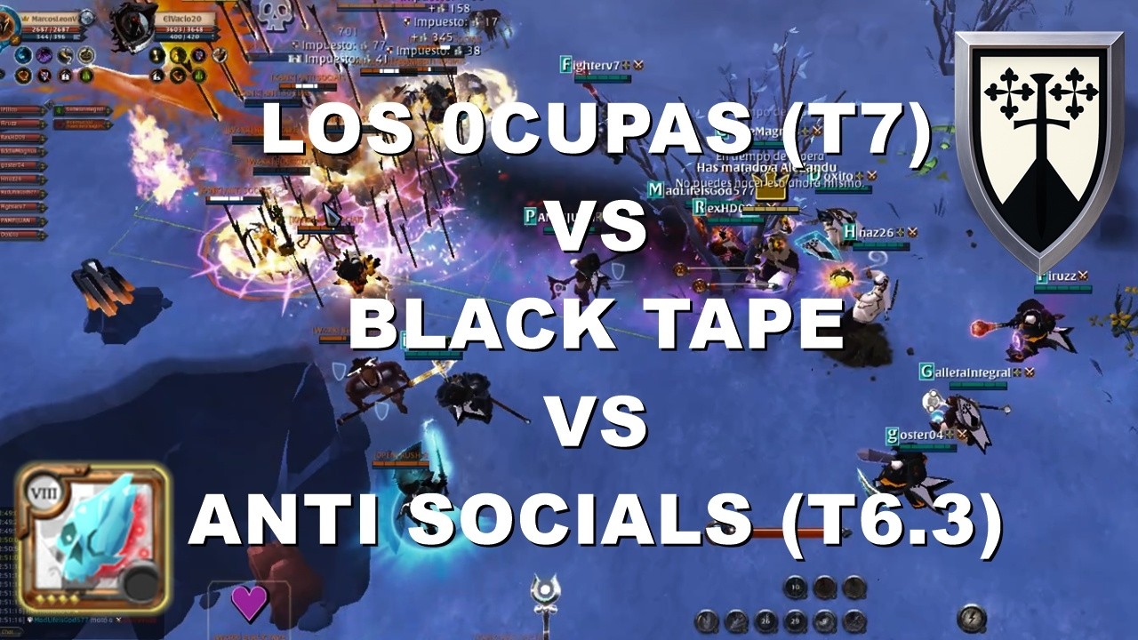 LOS 0CUPAS (T7) VS BLACK TAPE VS ANTISOCIALS (T6.3) | POV Perma Caller | Albion Online ZVZ