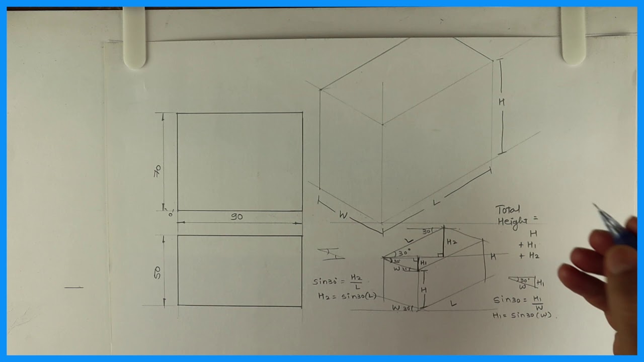 How to find Height in Isometric box | Isometric view | Engineering drawing