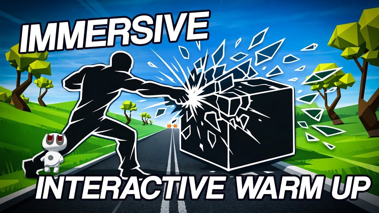🌟HIGH QUALITY Immersive Interactive Warm Up | Road Running Through Fields 💪