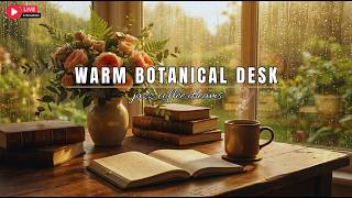 🔴 Morning Study Music 🌼 Warm Botanical Desk &amp; Ambient Jazz for Focus