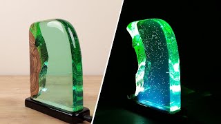 Olive Tree Green Epoxy Lamp