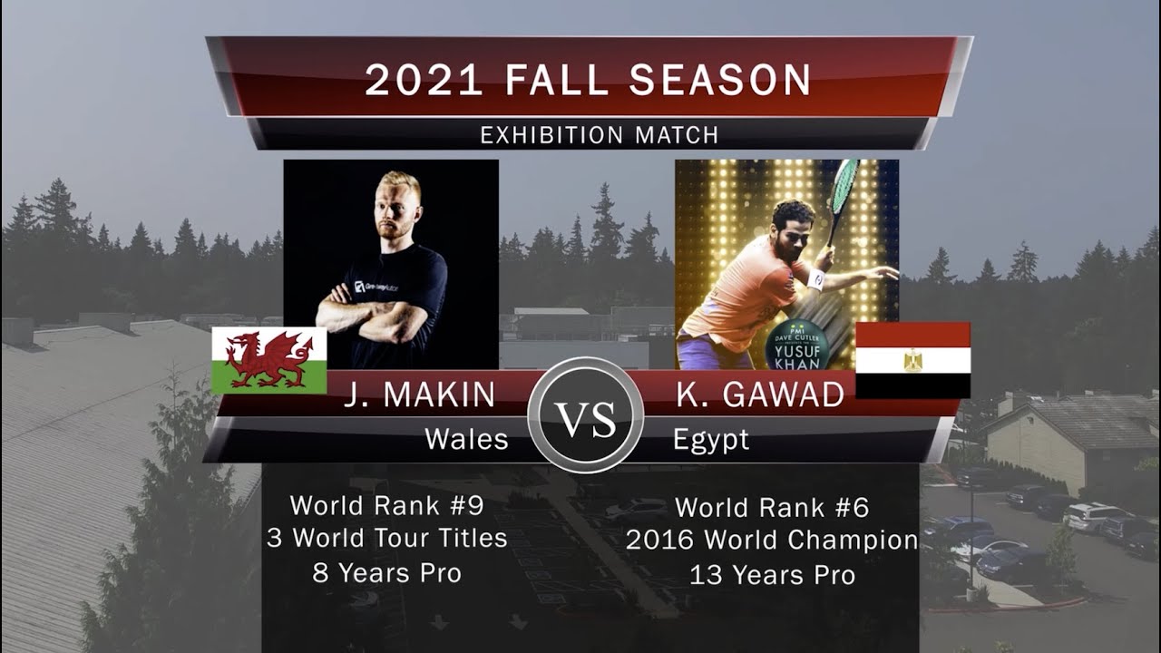 Karim Abdel Gawad vs. Joel Makin September 2021 Bellevue, Wa Professional Squash Exhibition