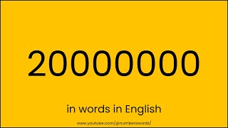 How To Write 20000000 In Words