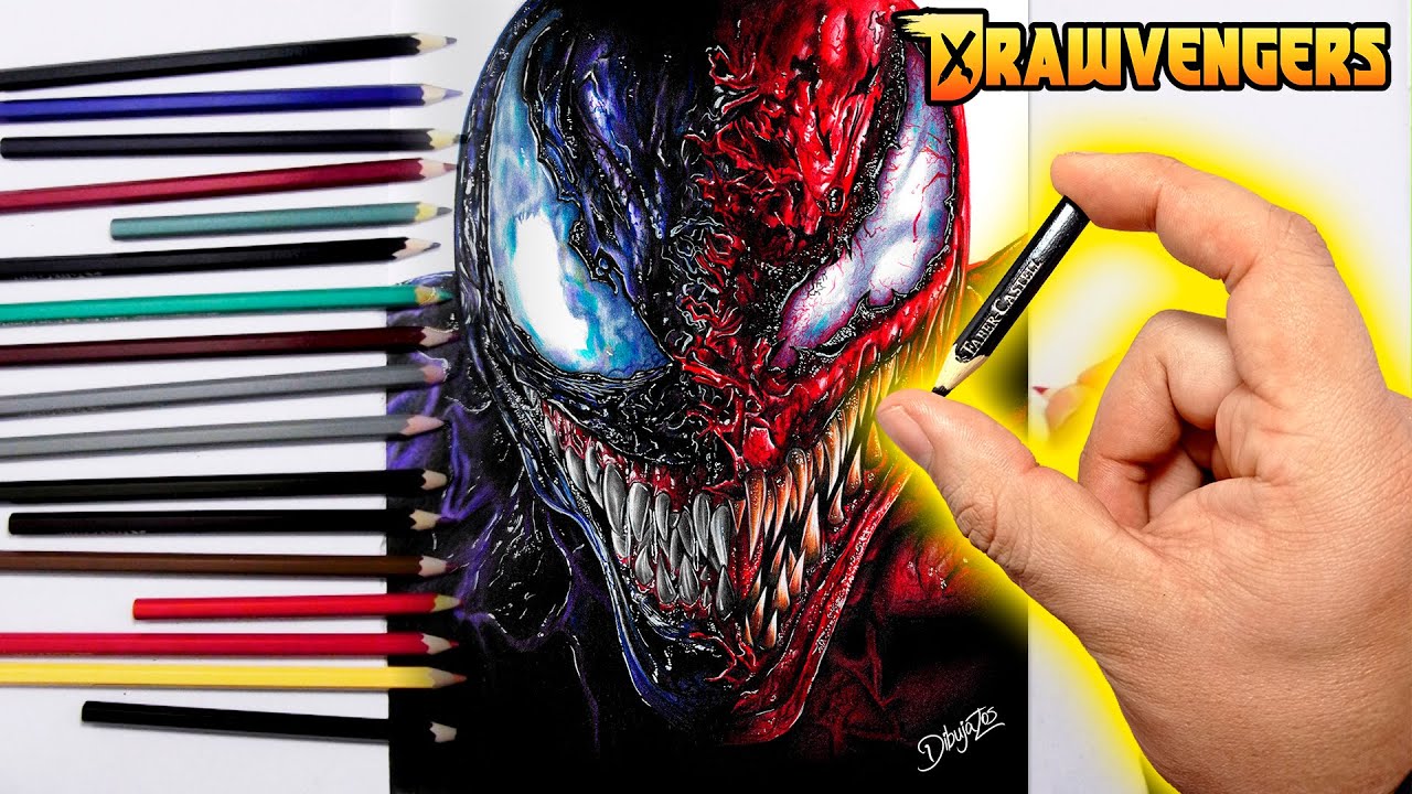 My FIRST REALISTIC DRAWING with CHEAP Colors [Venom 2] 💥 | How did I do  it? | Drawvengers # 2 - thptnganamst.edu.vn