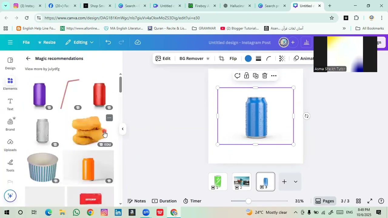 How to display a product of perfume| easy tutorial | Canva