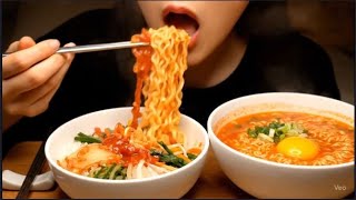 Asmr Midnight Comfort Food Yeolmu Bibimbap & Y Ramyun Noodles