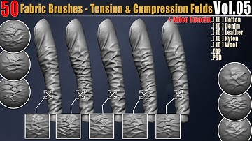 Brush: 50 Fabric Brushes - Tension & Compression Folds Vol.05+ Video Tutorial || Intro