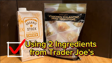 Chicken Cilantro Mini Wontons Soup - Two Ingredients Trader Joes Recipe! #traderjoes #food #soup