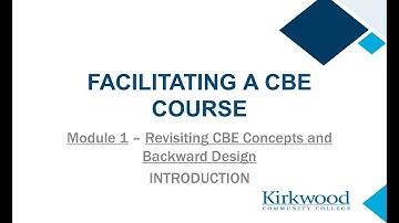 CBE @ KCC: Facilitator Training (Module 1 Introduction)
