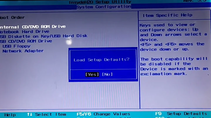 How to make a boot disk with theBIOS InsydeH20 Setup Utility Rev3.5